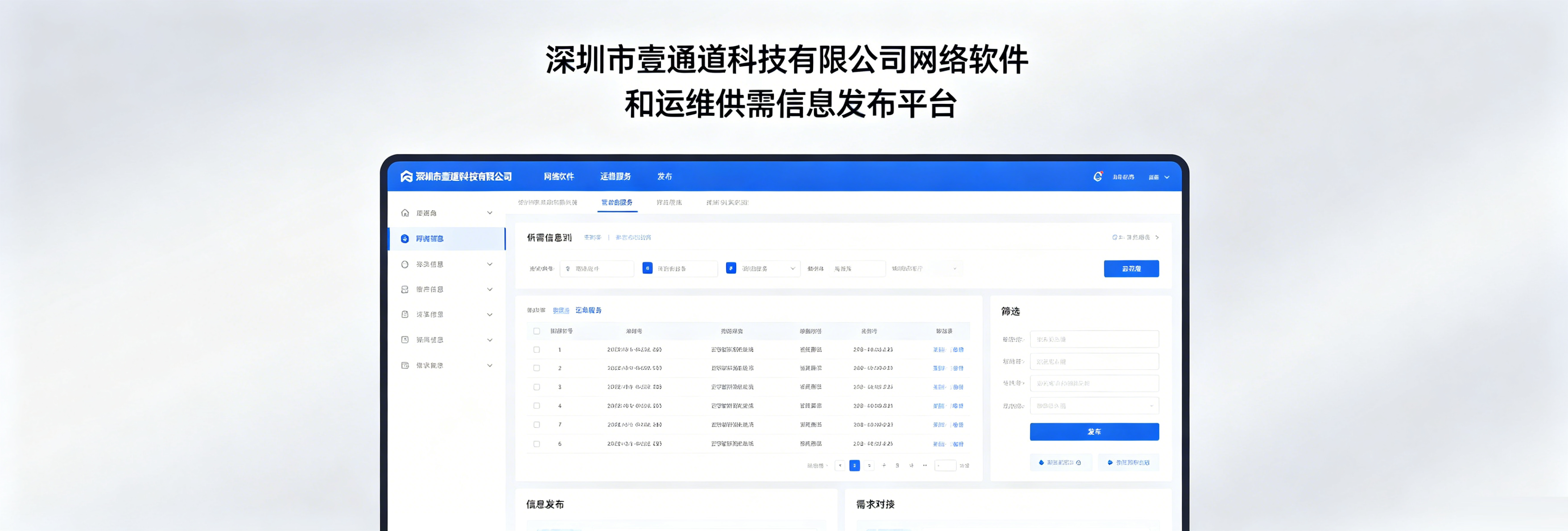 软件运维供需分类信息服务